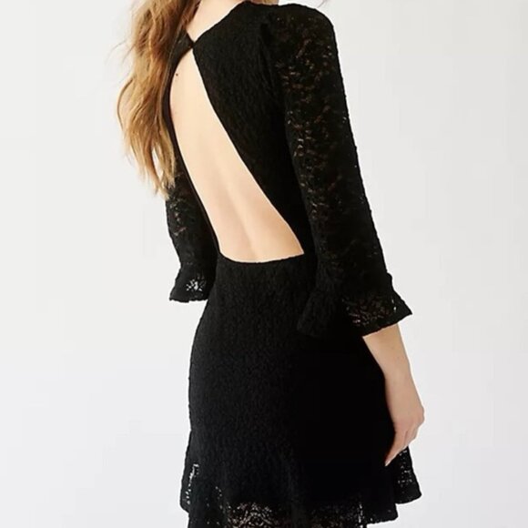 NWT Free People x Nightcap Sunflower Lace Fit-n-Flare Open Back Dress - Picture 2 of 6